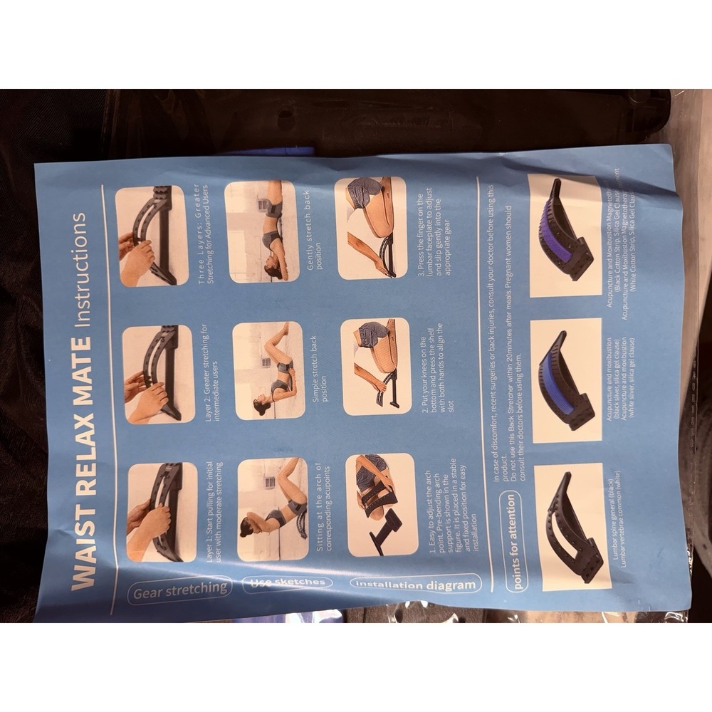Waist Relax Mate Multi Level Back Stretching Device Back Pain- Black‎ (2881) - Picture 3 of 3
